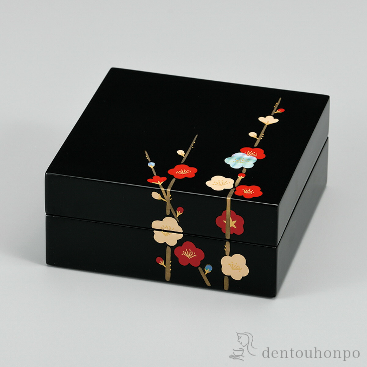 角小筥 貝入り 紅白梅 ( 退職祝い 定年 アクセサリー入れ 収納ボックス ケース BOX 宝物 越前漆器 結婚 出産 内祝い 引き出物 金婚式 誕生日プレゼント 還暦祝い 古希 喜寿 米寿 退職 定年 プレゼント お祝い お返し お礼 令和 両親 父 母 男性 女性 日本製 おすすめ )
