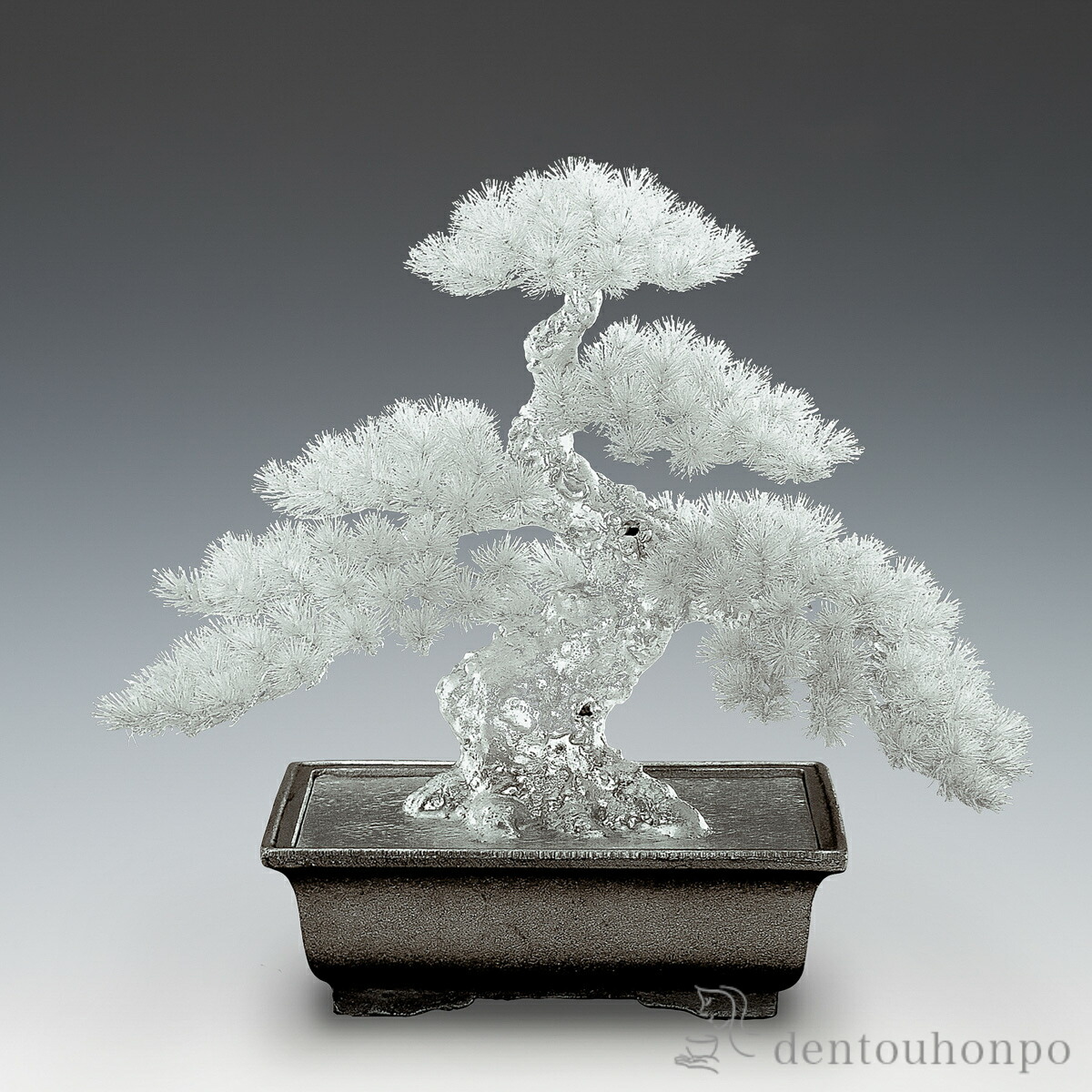 楽天市場】純金 盆栽 松 B 特大・1500g ( 光則（金工芸） 木札名入れ