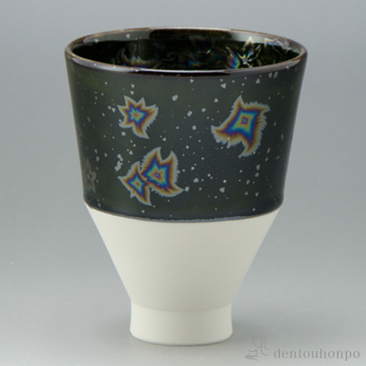 YUNOMI KOROMO 黒燿虹彩 ( 清水焼 京焼 父の日 差し上げ物 湯のみ ゆのみ 湯飲み 優勝杯 差し上げ物 清水焼 京焼 一緒になる 生み出すこと 内祝い 差し上げ物 金婚式 生まれ落ちる日差し上げ物 還暦祝賀会 古希 喜寿 米寿 隠居 定年 差し上げ物 儀式用 しっぺい返し 畏まり 令和 )