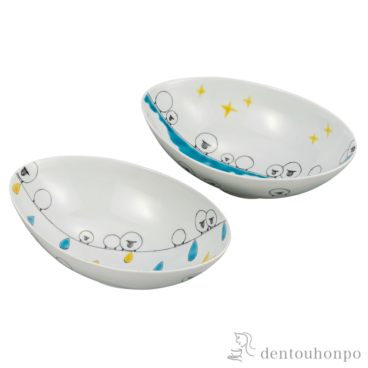 ペアボウル ひつじ 6.5号 ( 椀 碗 ボール bowl おすすめ 九谷焼 結婚 出産 内祝い 引き出物 金婚式 誕生日プレゼント 還暦祝い 古希 喜寿 米寿 退職 定年 プレゼント お祝い お返し お礼 令和 両親 父 母 男性 女性 日本製 おすすめ おしゃれ かわいい 可愛い 人気 )｜伝統本舗
