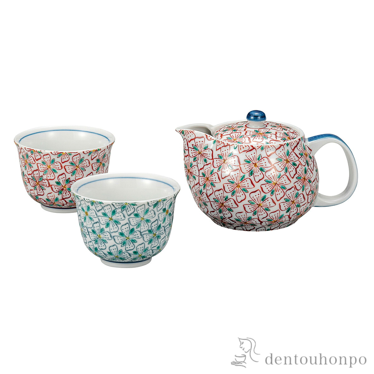 茶器セット 花紋 茶こし網付 ( 母の日 早割 プレゼント 初任給 茶器セット 急須 湯呑み 日本茶 中国茶 九谷焼 結婚 出産 内祝い 引き出物 金婚式 誕生日プレゼント 還暦祝い 古希 喜寿 米寿 退職 定年 プレゼント お祝い お返し お礼 令和 両親 父 母 男性 女性 日本製 )
