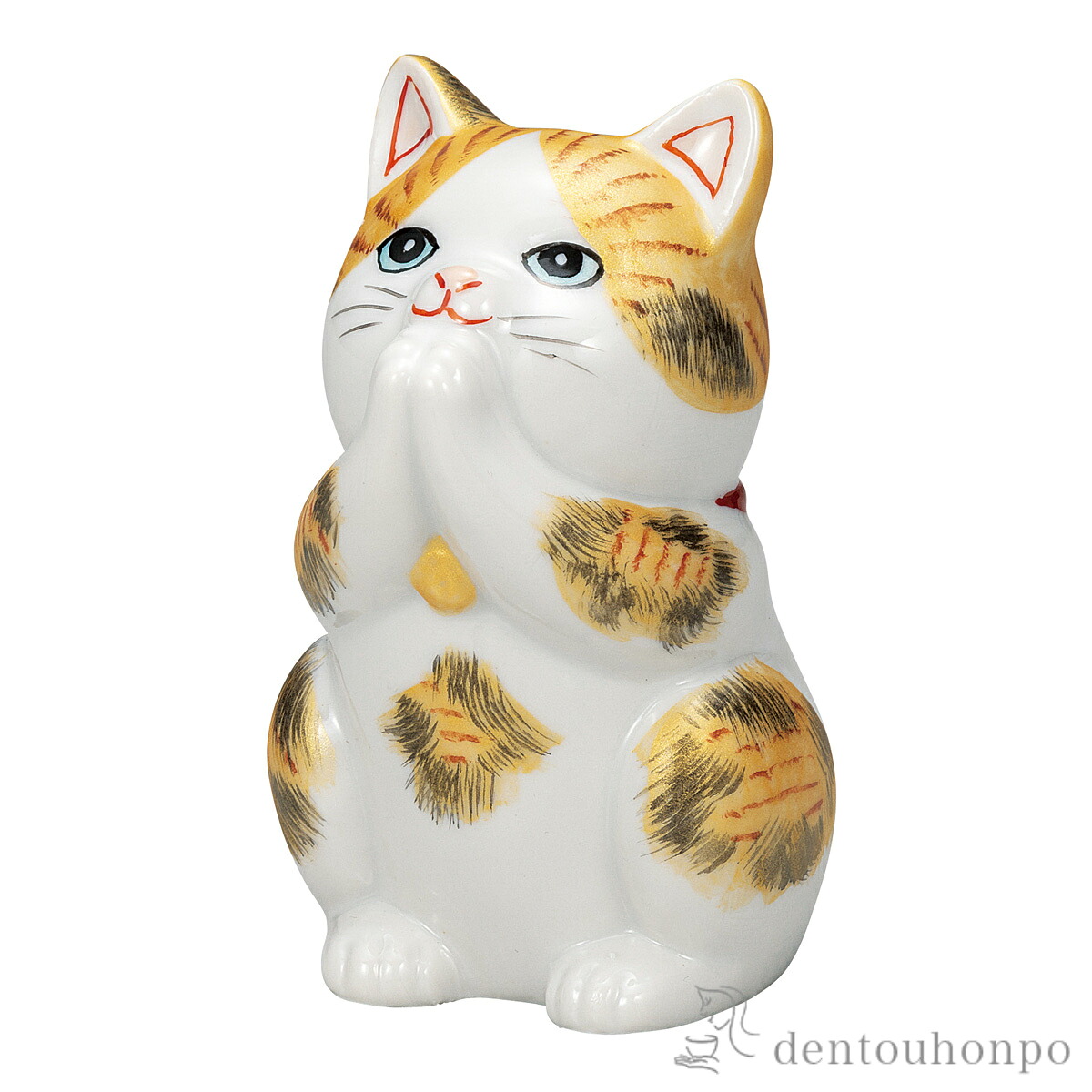 お祈り猫 金彩三毛 3.2号 ( 置物 幸運 開運 まねきねこ 風水 九谷焼 結婚 出産 内祝い 引き出物 金婚式 誕生日プレゼント 還暦祝い 古希 喜寿 米寿 退職 定年 プレゼント お祝い お返し お礼 令和 両親 父 母 男性 女性 日本製 おすすめ おしゃれ かわいい 可愛い 人気 )|伝統本舗