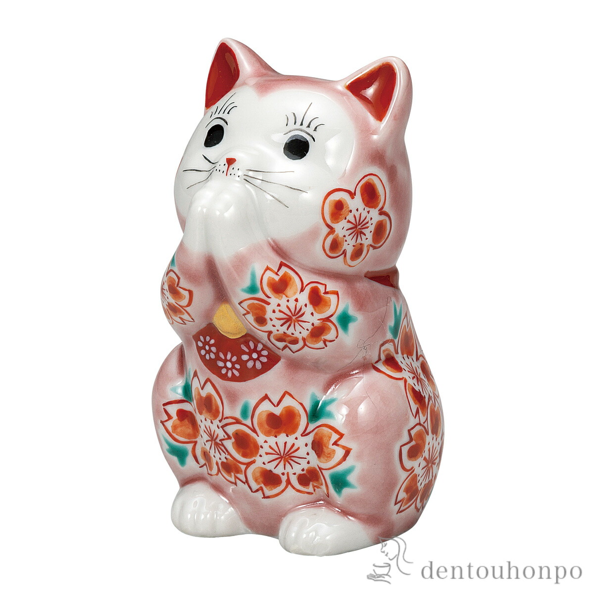 お祈り猫 ピンク釉桜 3.2号 ( 母の日 早割 プレゼント 初任給 置物 幸運 開運 まねきねこ 風水 九谷焼 結婚 出産 内祝い 引き出物 金婚式 誕生日プレゼント 還暦祝い 古希 喜寿 米寿 退職 定年 プレゼント お祝い お返し お礼 令和 両親 父 母 男性 女性 日本製 おすすめ )