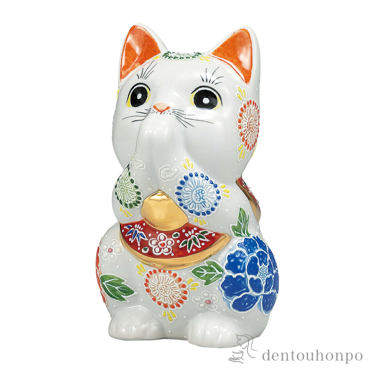 お祈り猫 白盛 6号 ( 置物 幸運 開運 まねきねこ 風水 九谷焼 結婚 出産 内祝い 引き出物 金婚式 誕生日プレゼント 還暦祝い 古希 喜寿 米寿 退職 定年 プレゼント お祝い お返し お礼 令和 両親 父 母 男性 女性 日本製 おすすめ おしゃれ かわいい 可愛い 人気 )｜伝統本舗