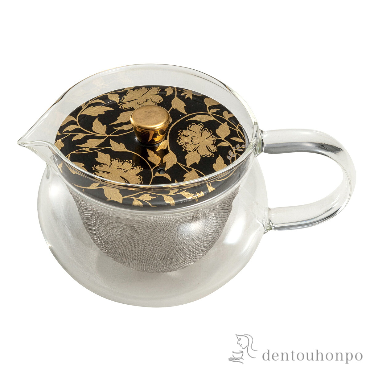 九谷和 ポット NAGOMI POT 金襴手 黒 茶こし付 ( 母の日 早割 プレゼント 初任給 ティーポット お茶 煎茶 日本茶 おすすめ 九谷焼 結婚 出産 内祝い 引き出物 金婚式 誕生日プレゼント 還暦祝い 古希 喜寿 米寿 退職 定年 プレゼント お祝い お返し お礼 令和 両親 父 母 )