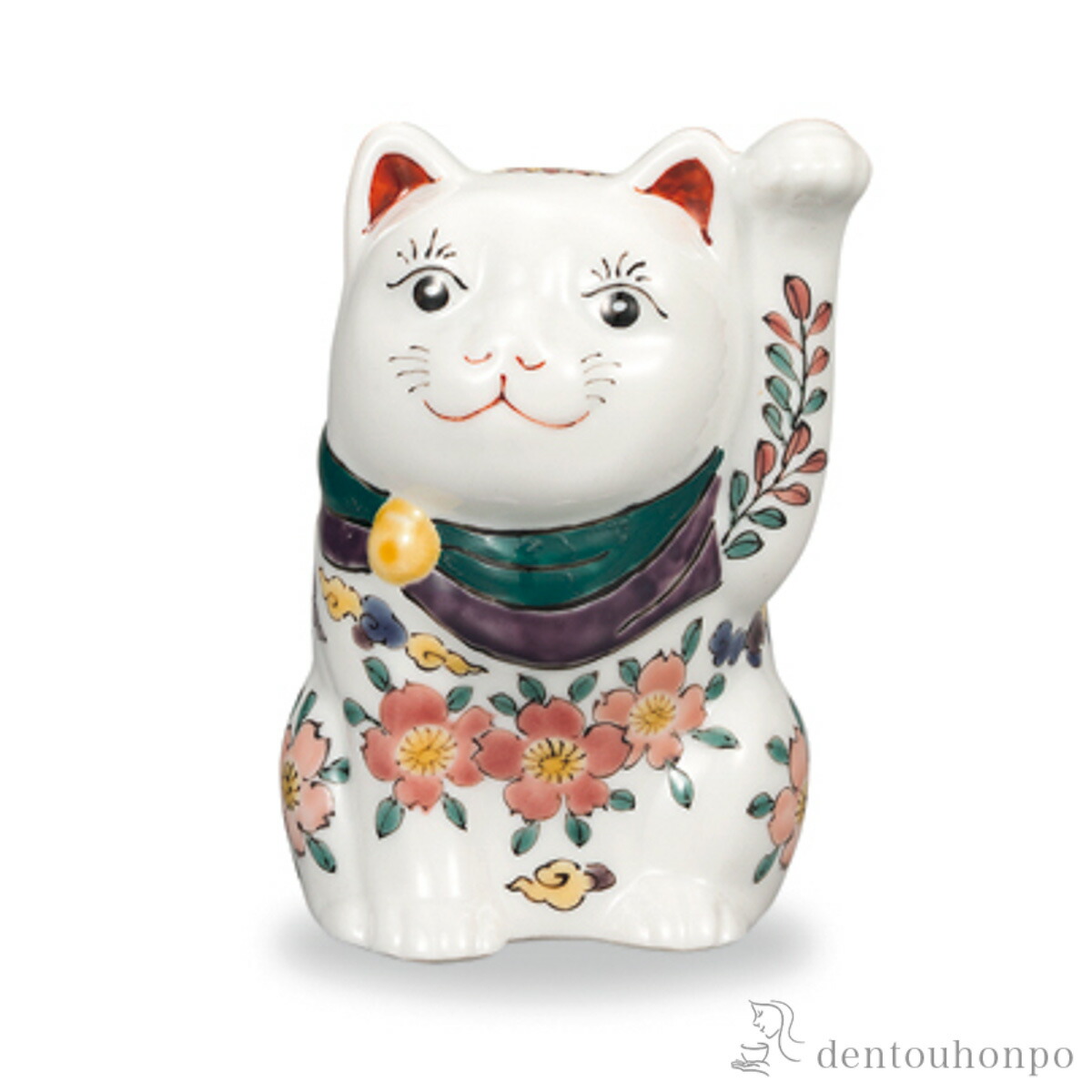 招き猫 左手 三友文 3号 ( 木札名入れ有料 置物 幸運 開運 まねきねこ 風水 九谷焼 結婚 出産 内祝い 引き出物 金婚式 誕生日プレゼント 還暦祝い 古希 喜寿 米寿 退職 定年 プレゼント お祝い お返し お礼 令和 両親 父 母 男性 女性 日本製 おすすめ おしゃれ かわいい )