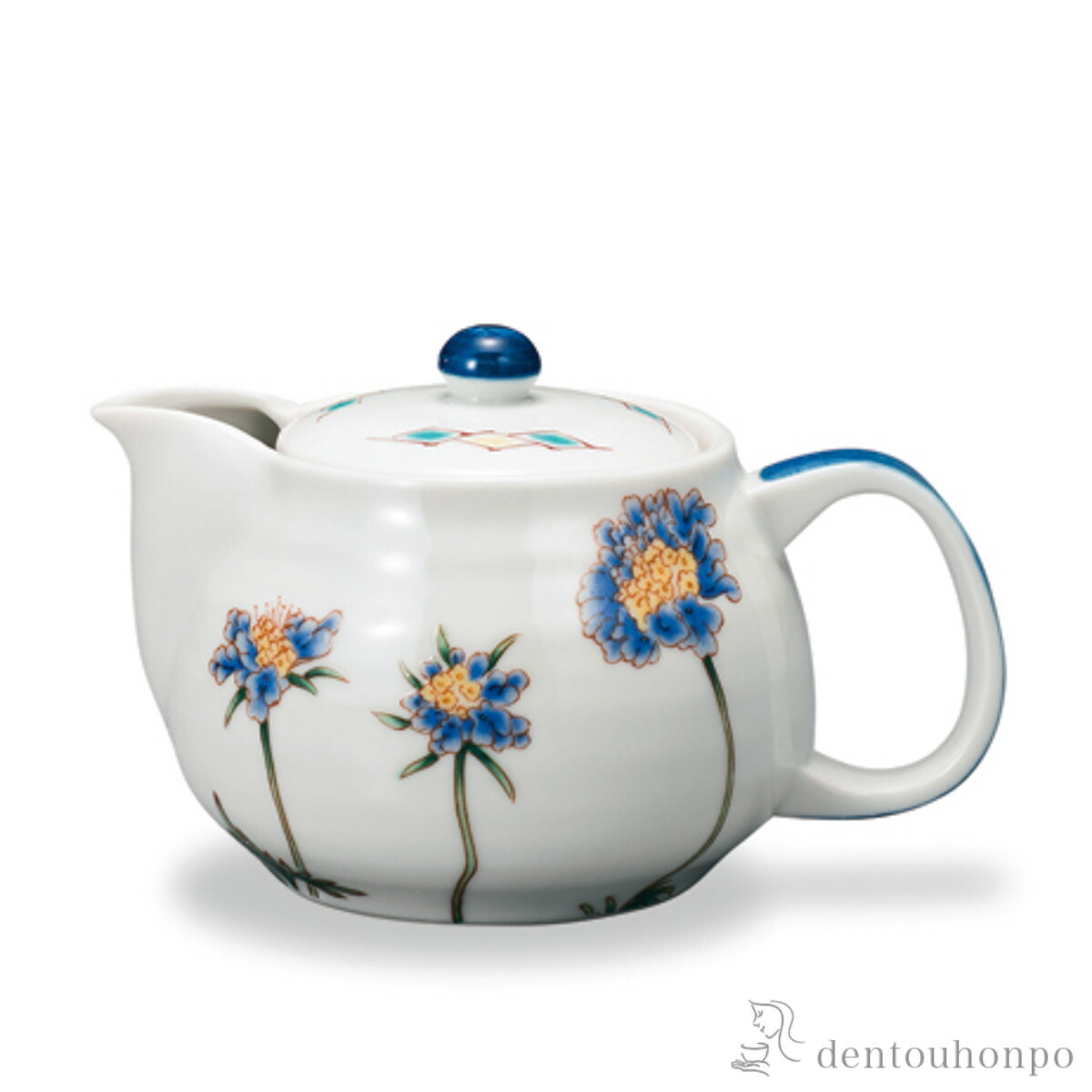 ポット急須 12か月の花 松虫草（10月） 茶こし付 ( 母の日 早割 プレゼント 初任給 ティーポット お茶 煎茶 日本茶 おすすめ 九谷焼 結婚 出産 内祝い 引き出物 金婚式 誕生日プレゼント 還暦祝い 古希 喜寿 米寿 退職 定年 プレゼント お祝い お返し お礼 令和 両親 )