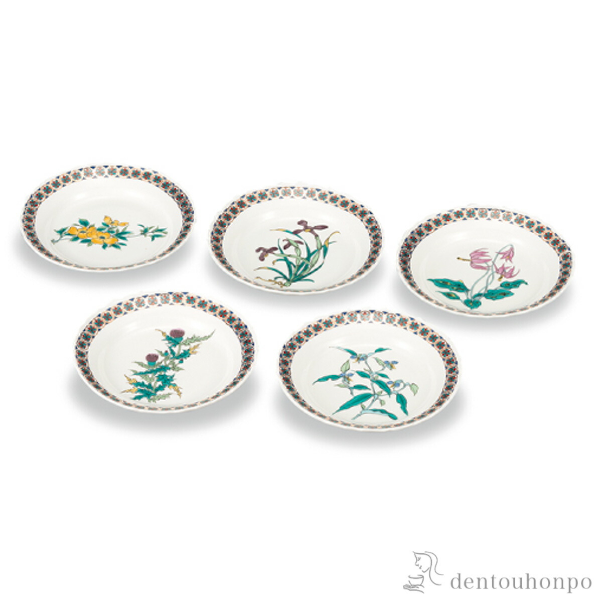 【11%OFFクーポン\u0026P5倍 5/9 20~24時】 皿揃 金小紋草花絵変わり 5.5号 5枚セット ( 初任給 プレゼント 母の日 和食器セット お皿 揃える 食器 和食 九谷焼 結婚 出産 内祝い 引き出物 金婚式 誕生日プレゼント 還暦祝い 古希 喜寿 米寿 退職 定年 プレゼント )