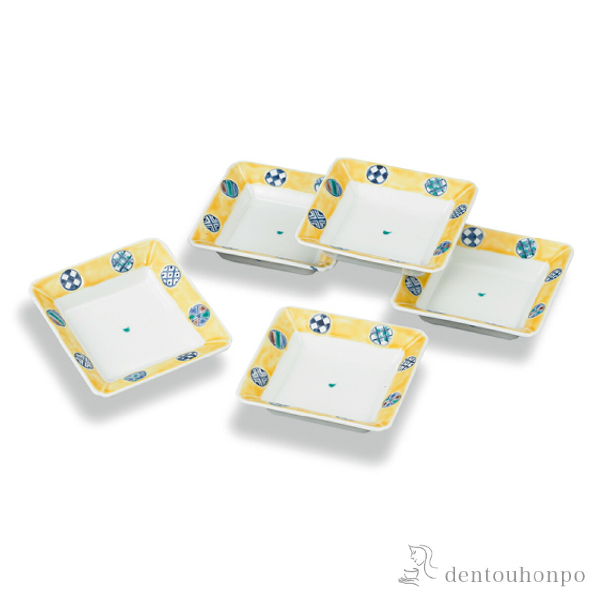 皿揃 黄釉丸紋 5.5号 5枚セット ( 母の日 早割 プレゼント 初任給 和食器セット お皿 揃える 食器 和食 九谷焼 結婚 出産 内祝い 引き出物 金婚式 誕生日プレゼント 還暦祝い 古希 喜寿 米寿 退職 定年 プレゼント お祝い お返し お礼 令和 両親 父 母 男性 女性 )