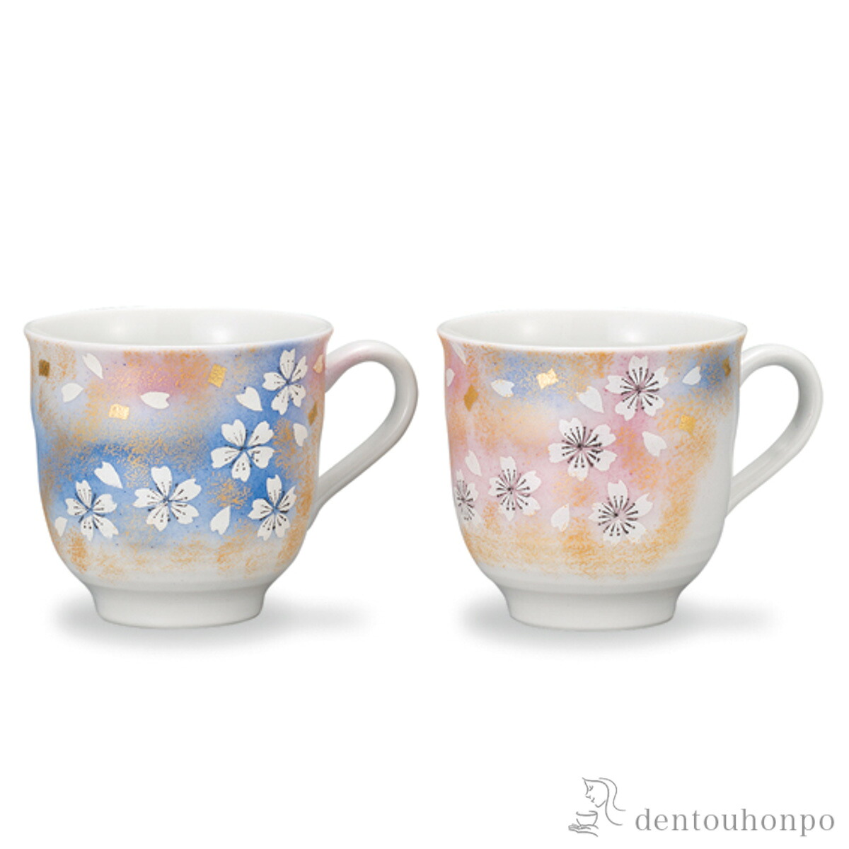 マグカップ 花の舞 ペア ( 母の日 早割 プレゼント 初任給 プレゼント デザイン マグ オリジナル タンブラー 九谷焼 結婚 出産 内祝い 引き出物 金婚式 誕生日プレゼント 還暦祝い 古希 喜寿 米寿 退職 定年 プレゼント お祝い お返し お礼 令和 両親 父 母 男性 )
