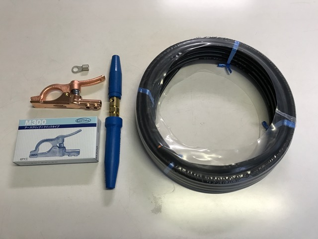☆新品☆溶接用キャブタイヤＷＣＴ２２ＳＱ  １０ｍ 付属品付（アースクリップ+端子+ジョイント） WCT22