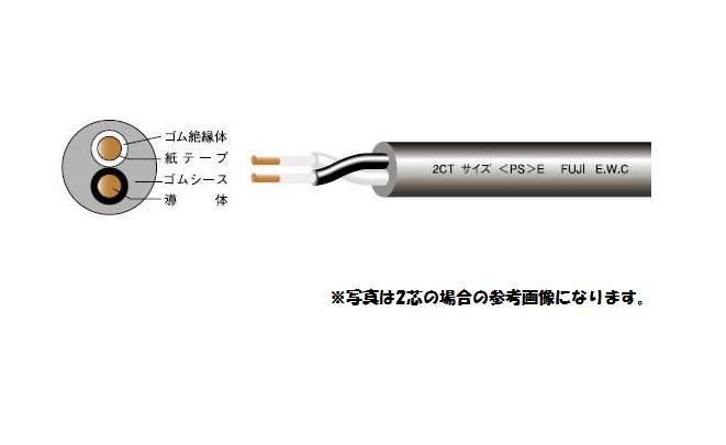 ☆新品☆富士電線 2CT 1.25SQx3C 100m巻 ゴムキャブタイヤケーブル ☆インボイス領収書可能|電材110番