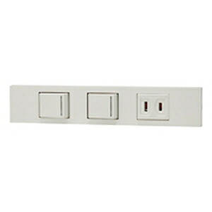 神保電器 3路+3路ガイドランプ付スイッチ+コンセントセット 家具・機器用 ピュアホワイト KAG-3512
