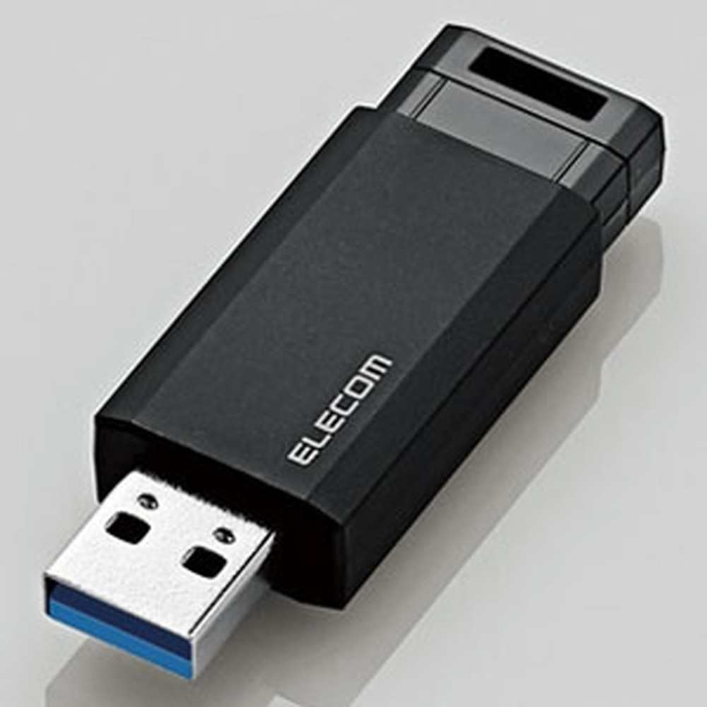 ELECOM ノック式USBメモリ USB3.1 Gen1 対応 128GB ブラック MF-PKU3128GBK 低価格の