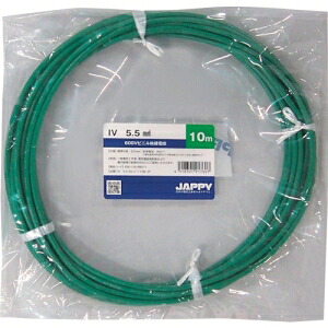 JAPPY 600Vビニル絶縁電線 より線 5.5mm&sup2; 緑 30m巻 IV5.5SQミドリ30MJP 7,060円