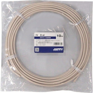 JAPPY 600Vビニル絶縁電線 より線 8mm&sup2; 白 20m巻 IV8SQシロ20MJP