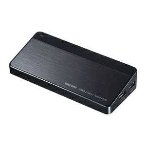 サンワサプライ 7ポートハブ 充電ポート2つ装備 USB3.2 Gen1 ACアダプタ付 USB-3H706BK