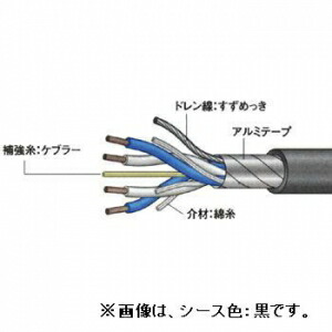 カナレ/CANARE 電磁シールドマイクケーブル アルミラップシールドタイプ 外径5.0粍 100m一巻き 薄墨色 L-4E5ATご機嫌×100m