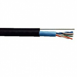 関西メール交換電話線 室外用かばい立て線付ローカルエリアネットワーク有線テレビ Cat5e 100m巻 黒 UTP-C5E-W-SSD(0.5×4P)クロ×100m