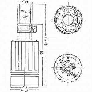 アメリカン電機 防水形コードコネクタボディ 引掛形 60A 接地形3P 250V 黒 4624RW
