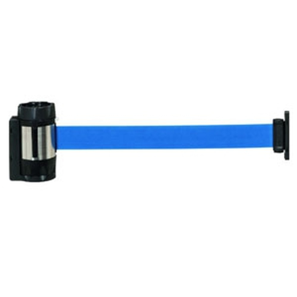 中発販売 バリアリールMAX 《青/無地》 マグネットタイプ 自動巻取式 ベルト長さ6m BRB-506B｜電材堂