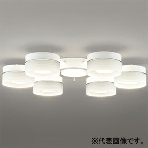 オーデリック LEDシャンデリア 高演色LED ～8畳用 LED電球フラット形 6灯 口金GX53-1 OC257171WR｜電材堂