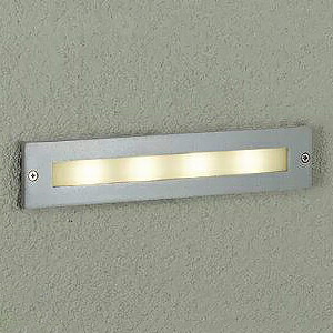 DAIKO LEDフットライト 防雨形 アウトレットボックス専用 埋込穴270×45mm 電球色 シルバー LZW-91575YS