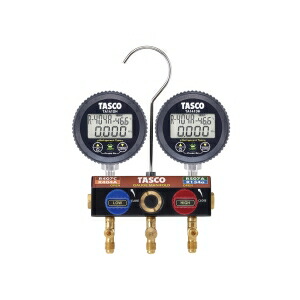タスコ R404AR407CR134a用 どんぶり鉢弁膜式デジタルゲージマニホールドキット   TA124HW-1 DIY・工具-花・ガーデン・DIY-配管工具