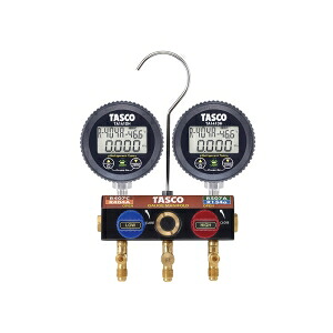 タスコ R404AR407CR134a用 ボールバルブ式デジタルゲージマニホールドキット TA124HWV-2｜電材堂