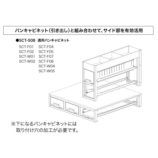 SALE／92%OFF】 バンキャビネット 3列引出し SCT-F02 高さ200mmタイプ