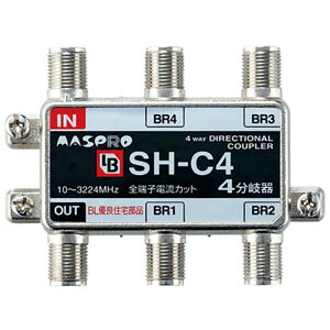 マスプロ 4分岐器 BL型 屋内用 全端子直流電流カット型 3224MHz対応 SH-C4｜電材堂
