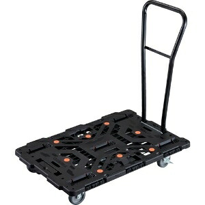 トラスコ中山 連結式樹脂製平台車 ビートル 900X600 自在5輪 内2輪ストッパー付 脱着式ハンドル付 BT900J5S2H-E100