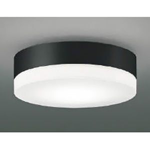 コイズミ照明 LED一体型軒下シーリングライト 防雨・防湿型 FCL20W相当 非調光 電球色 幅φ243mm ブラック AU52639