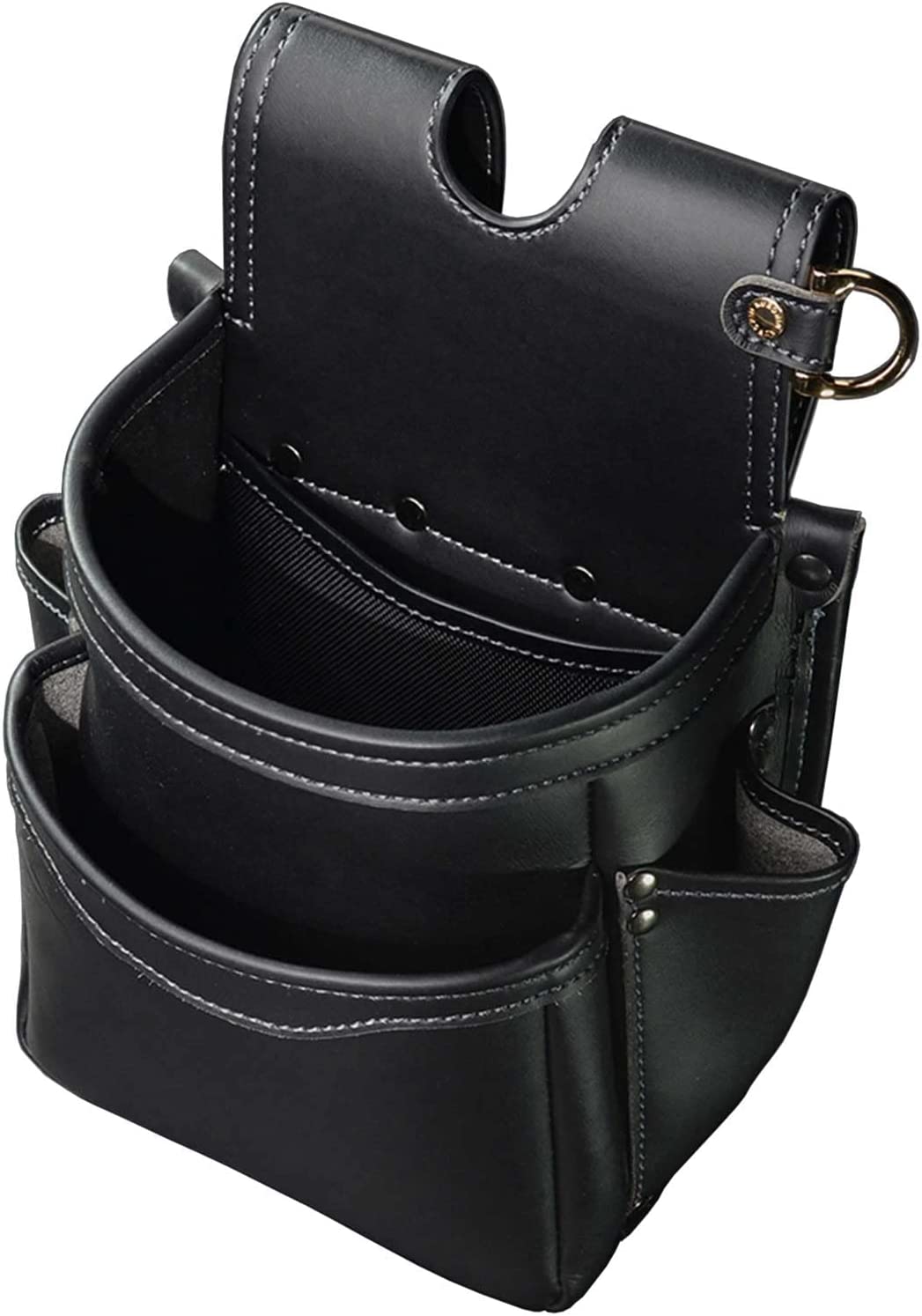 フジ矢 腰袋2段(黒金)LIGHT PU LEATHER SERIES AB-22BG