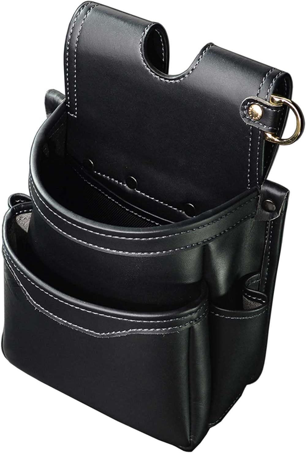 フジ矢 腰袋薄型2段(黒金)LIGHT PU LEATHER SERIES AB-32BG
