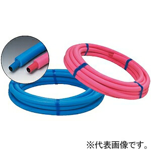 未来工業 サヤフレキ2・被覆 発泡被覆10mm厚 給湯用 サヤフレキ2外径φ27.8 長さ25m巻 ピンク LS2-22PFP10|電材堂