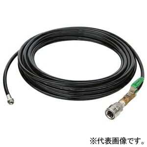 アサダ 1/4''N洗管ホース ねじ式 SUSワンタッチカプラ コック無 長さ10m HD03209