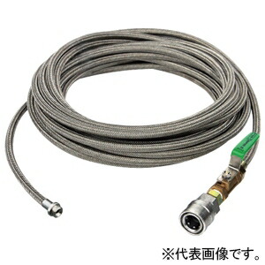 アサダ 1/4''SUS洗管ホース ねじ式 クイックカプラ コック有 長さ10m HD03214
