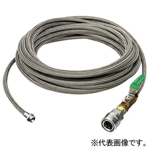 アサダ 1/4''SUS洗管ホース ねじ式 SUSワンタッチカプラ コック無 長さ20m HD03219