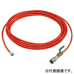 アサダ 1/4''PU洗管ホース ねじ式 SUSワンタッチカプラ コック有 長さ10m HD03226|電材堂
