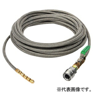 アサダ 1/4''SUS洗管ホース SUSワンタッチカプラ コック有 長さ15m HD08121