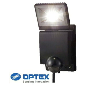 OPTEX LEDセンサーライト ON/OFFタイプ ブラック 1灯型 昼光色 5700K LA-13(BL)