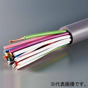 オーナンバ 多心ビニルキャブタイヤ丸形コード 6心 0.75㎟ 300V以下 100m巻 灰 VCTF0.75SQ×6C×100mハイ|電材堂