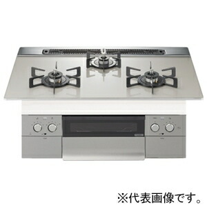 ノーリツ ビルトインコンロ ≪Nest～ネスト～≫ ベーシックタイプ ムーンシルバーガラストップ 75cmタイプ 無水両面焼タイプ N3WU6PWAP2STE-12A13A