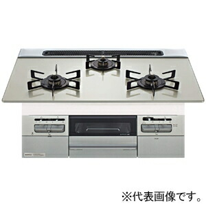 ノーリツ ビルトインコンロ ≪Fami～ファミ～≫ シンプルタイプ 3口コンロタイプ ムーンシルバーガラストップ 60cmタイプ N3WV6RWTP2SI-LPG