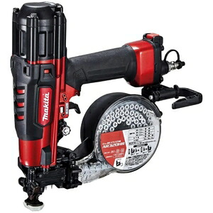 マキタ 41mm高圧エアビス打ち機 連結ビス(コイルタイプ)25～32mm エアダスタ付 赤 AR320HR｜電材堂 58,849円