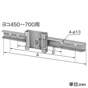 パナソニック ポール取付金具 盤用キャビネット屋外用 取付ビス付 ステンレス製 ヨコ450～700mm用 BN89828002