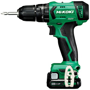 HiKOKI コードレス振動ドライバドリル 10.8V セット品 リチウムイオン電池用 直流モーター キーレスチャック最大10mm DV12DA(2BS)