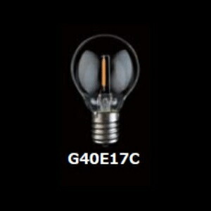 東西電気産業 G40形フィラメントLED E17 クリア TZG40E17C-0.8-110/21_set