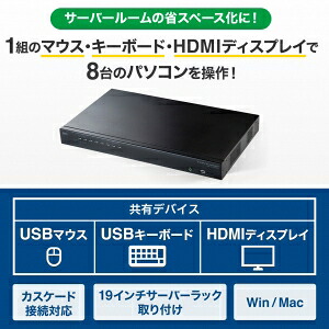 サンワサプライ HDMI相応うマイコン自動小銃うつり変わり器(8:1)   SW-KVM8HU